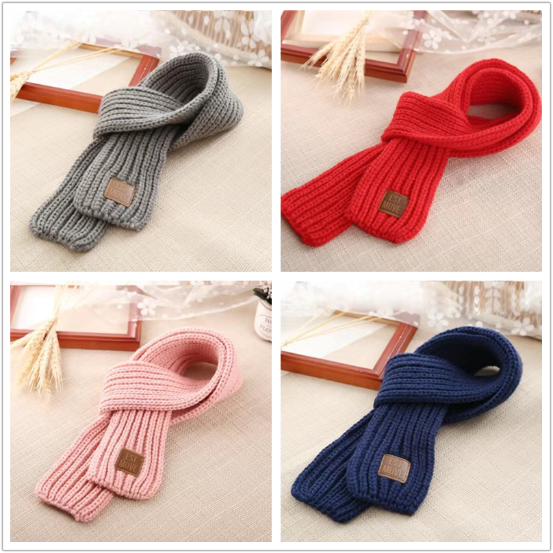 Bufanda de invierno para niños, abrigo de cuello para niño y niña, envoltura de cuello de bebé de lana cálida, cuello de punto para bebé de otoño