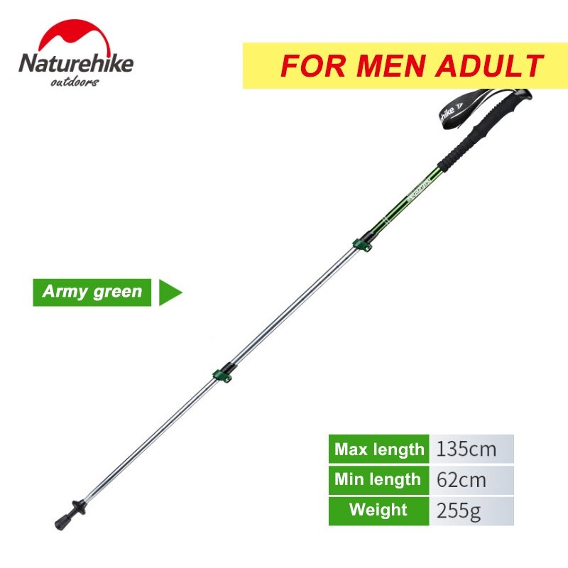 Naturehike Wanderstöcke Ultraleicht Wandern Falten Pole gehen Wandern Stöcke Camping familie Wanderstöcke 1 stücke: Männer Armee Grün