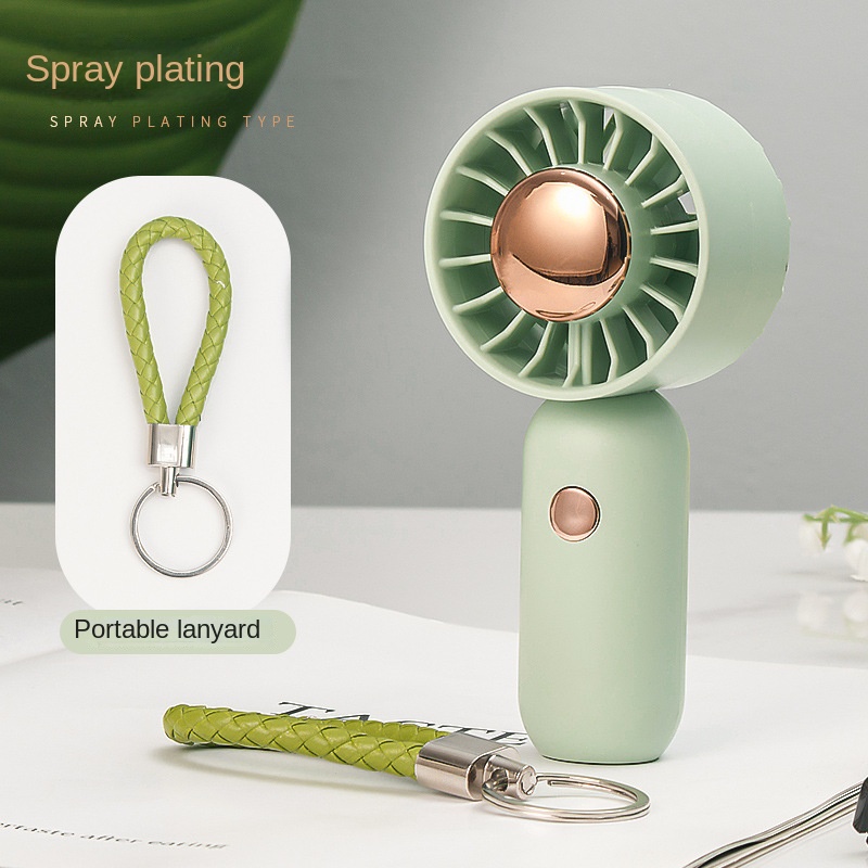 Handheld Small Fan USB Charging Mini Portable Student Dormitory Desktop Silent Wind Fan Rechargeable Air Cooler 3 Speed: green