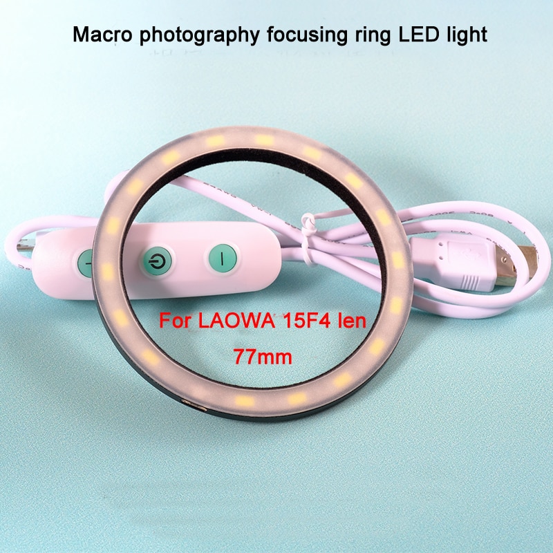 Macro Fotografie 62Mm Ring Led Licht Camera 58Mm Zoom Scherpstellen Lamp Dslr 77Mm Cirkel Flash Vullen Lichten met Mini Mobiele Power