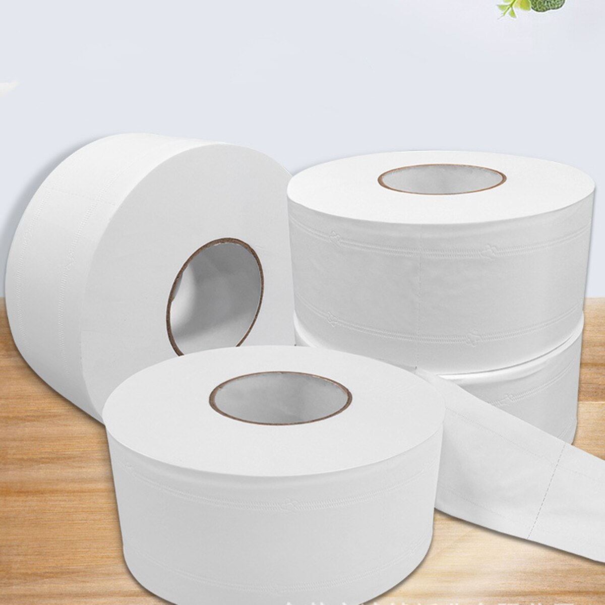 1 Roll Big Roll Toilet Paper 3-Layer Native Wood Soft Toilet Paper Pulp Home Rolling Paper Strong Water Absorption