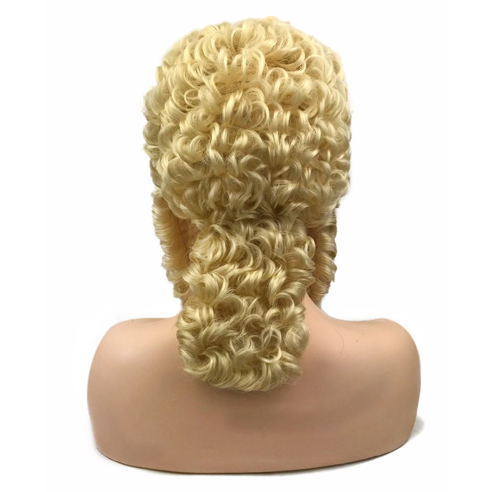 18th Peruke peluca barroca dorada Judge disfraz renacentista largo pelo rizado Vintage adulto Nobleman Halloween Accesorios