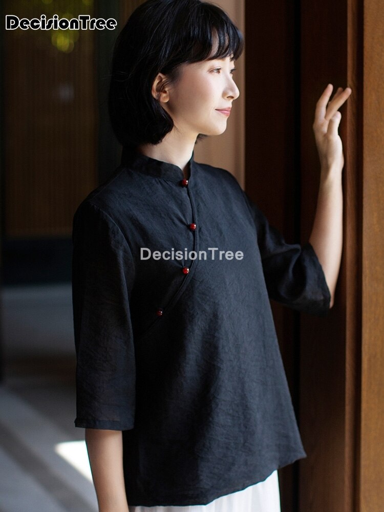 blusa de estilo chino suave qipao tops camisa china mujer hanfu camisa blusa cheongsam gasa blusa oriental qipao