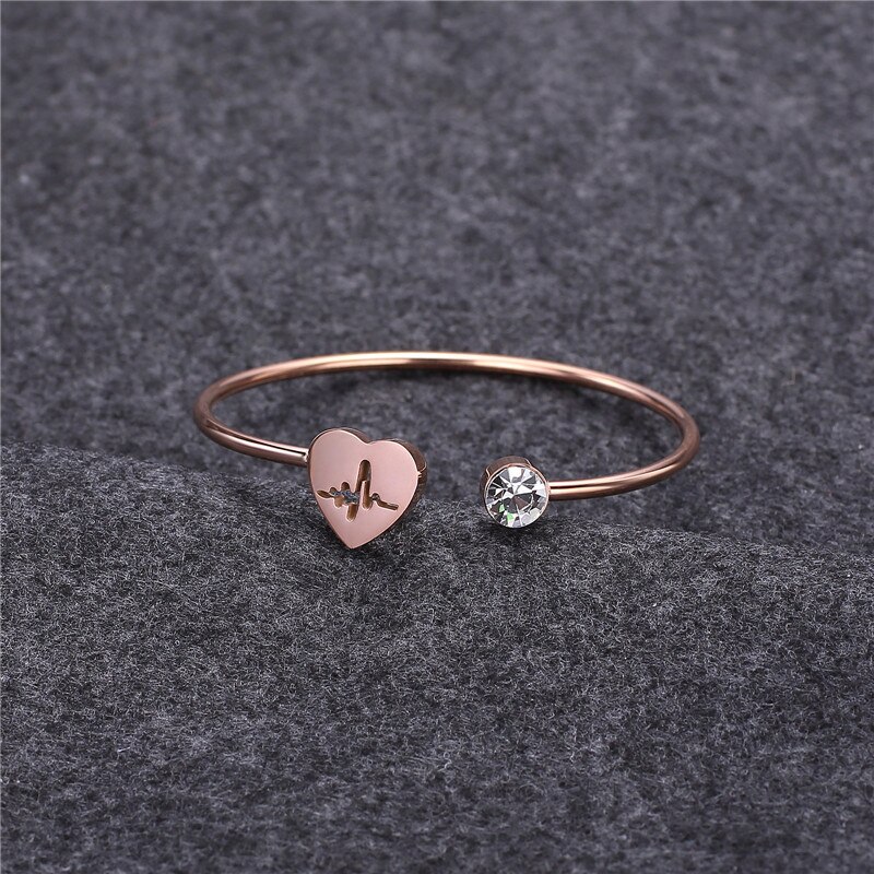 Herzschlag RN Krankenschwester Armband Rose gold Silber Metall Armreifen Ärzte Krankenschwester Studenten Graduation Medizinische Schmuck