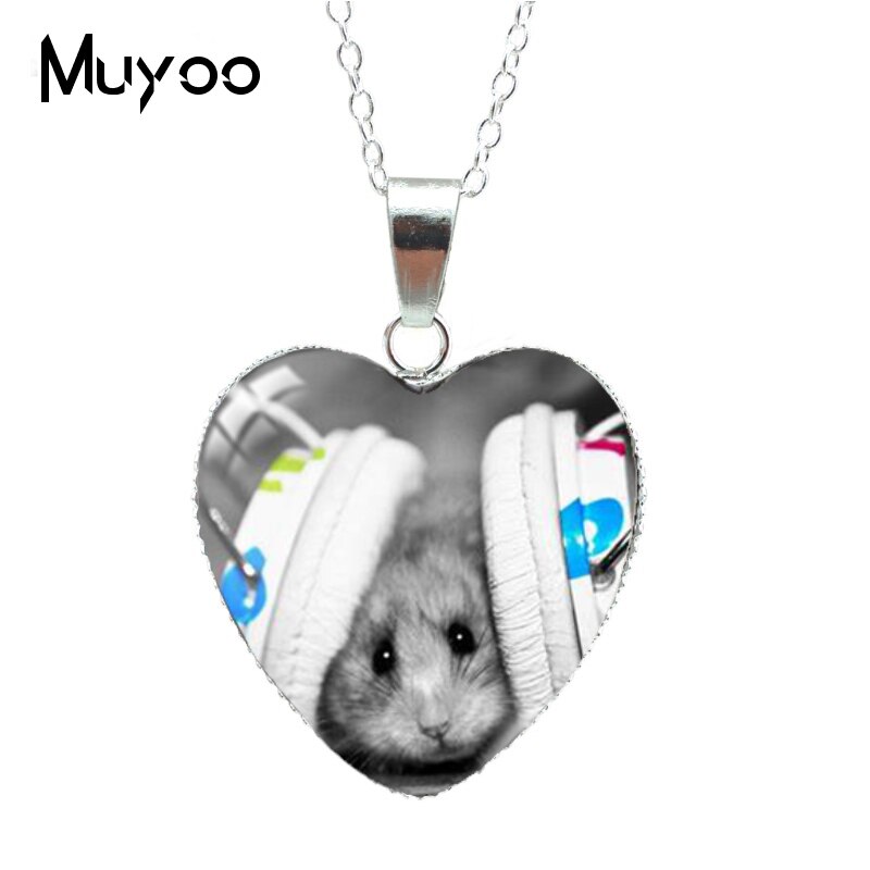 Cute Pets Animal Mouse Funny Hamster in the Bag Heart Pendant Necklace Jewelry for Kids HZ3: 12