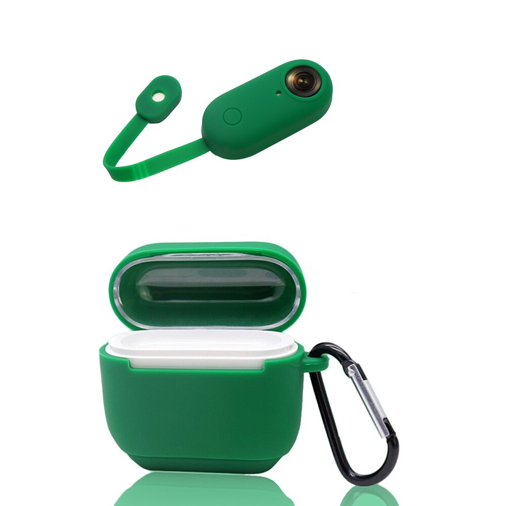 Copertura del Silicone Custodia Protettiva per Insta360 Go Protector Camera e Casella di Ricarica Accessori: Green