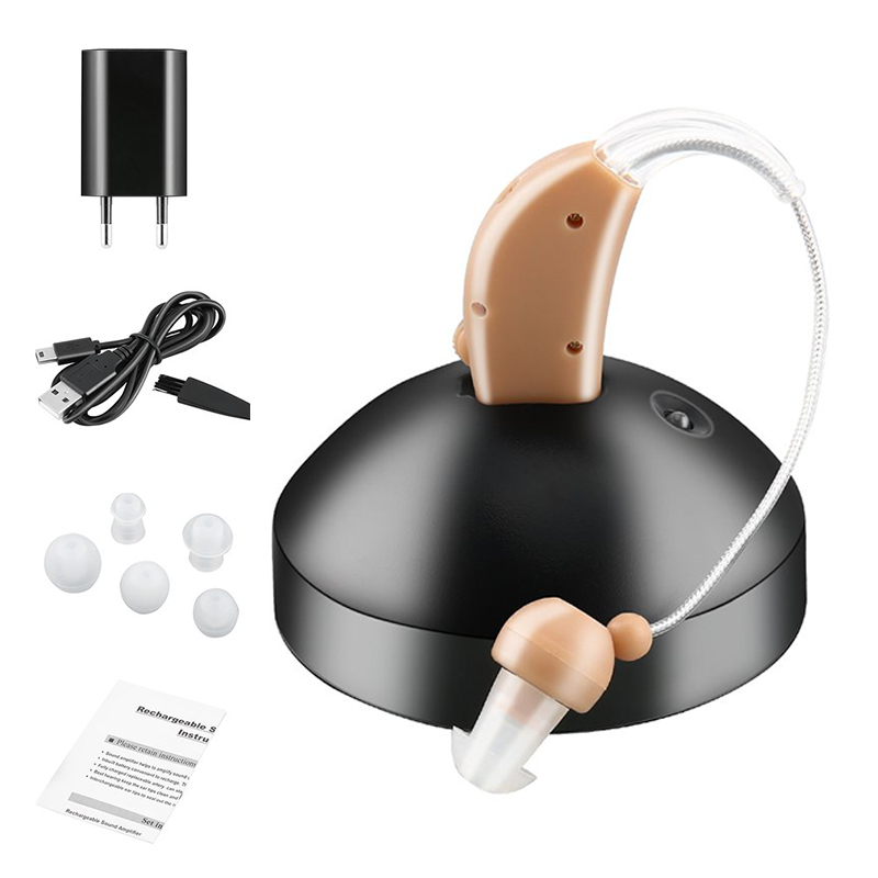 Mini audífono digital recargable para ancianos, amplificador de sonido inalámbrico, ayuda auditiva para personas mayores, pérdida auditiva leve a severa: EU