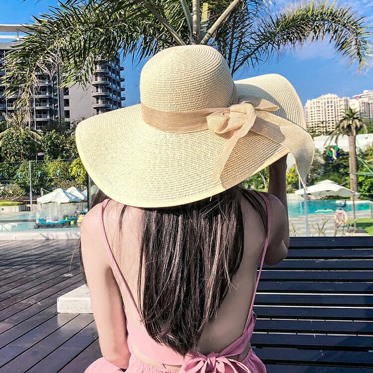 2022 new sun hat summer sun protection cappello a tesa larga pieghevole cappello da spiaggia all&#39;aperto equitazione protezione solare protezione UV cappello femminile: beige