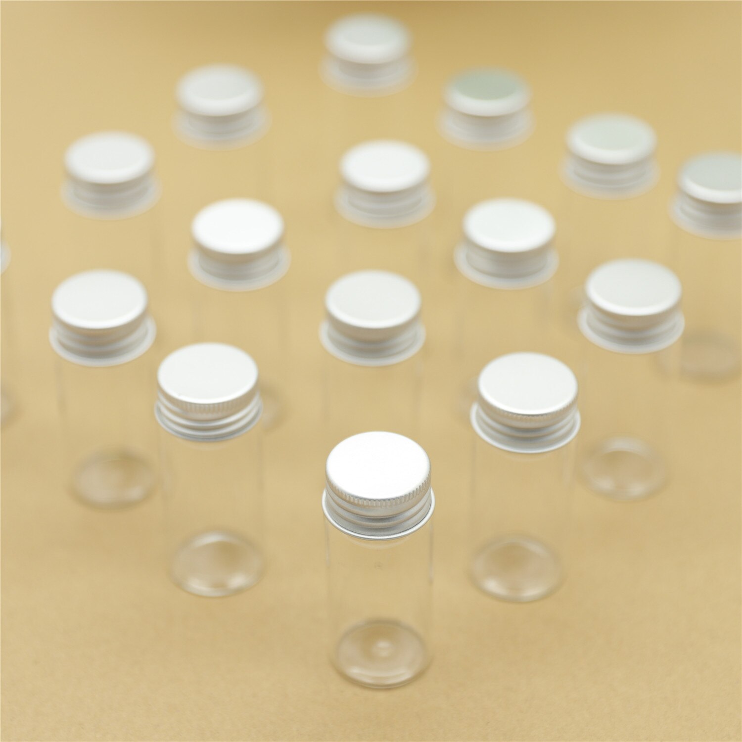 Frasco de vidrio pequeño con tapas de aluminio, frascos pequeños de vidrio transparente, botellas de Perfume, 30x70mm, 30ml, 12 unidades