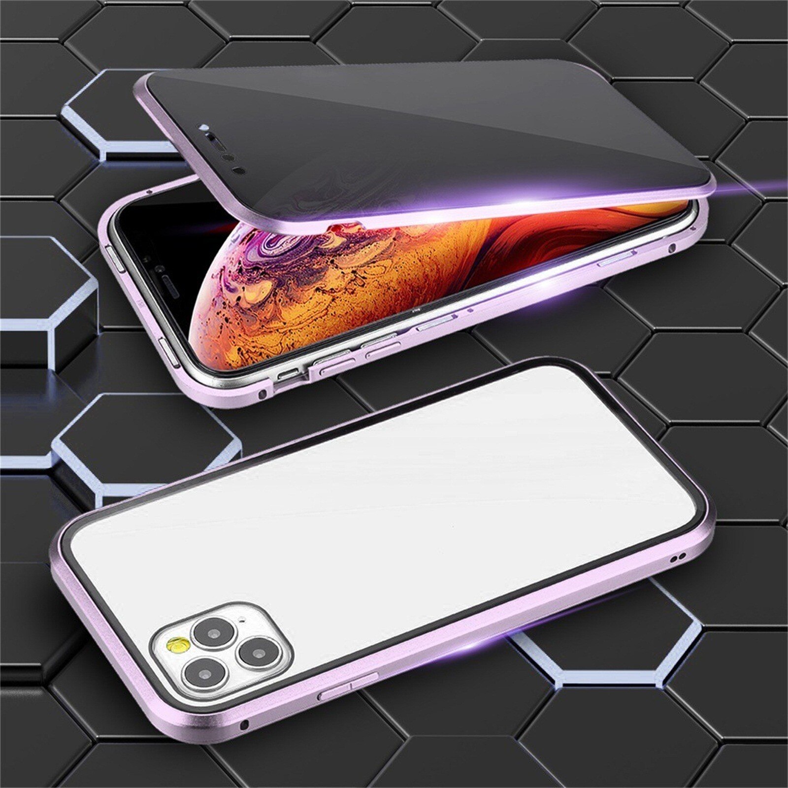 360 ° magnetische adsorption, blickdichter sichtschutz, doppelte schutzhülle für iphone 12/12 pro: Pp