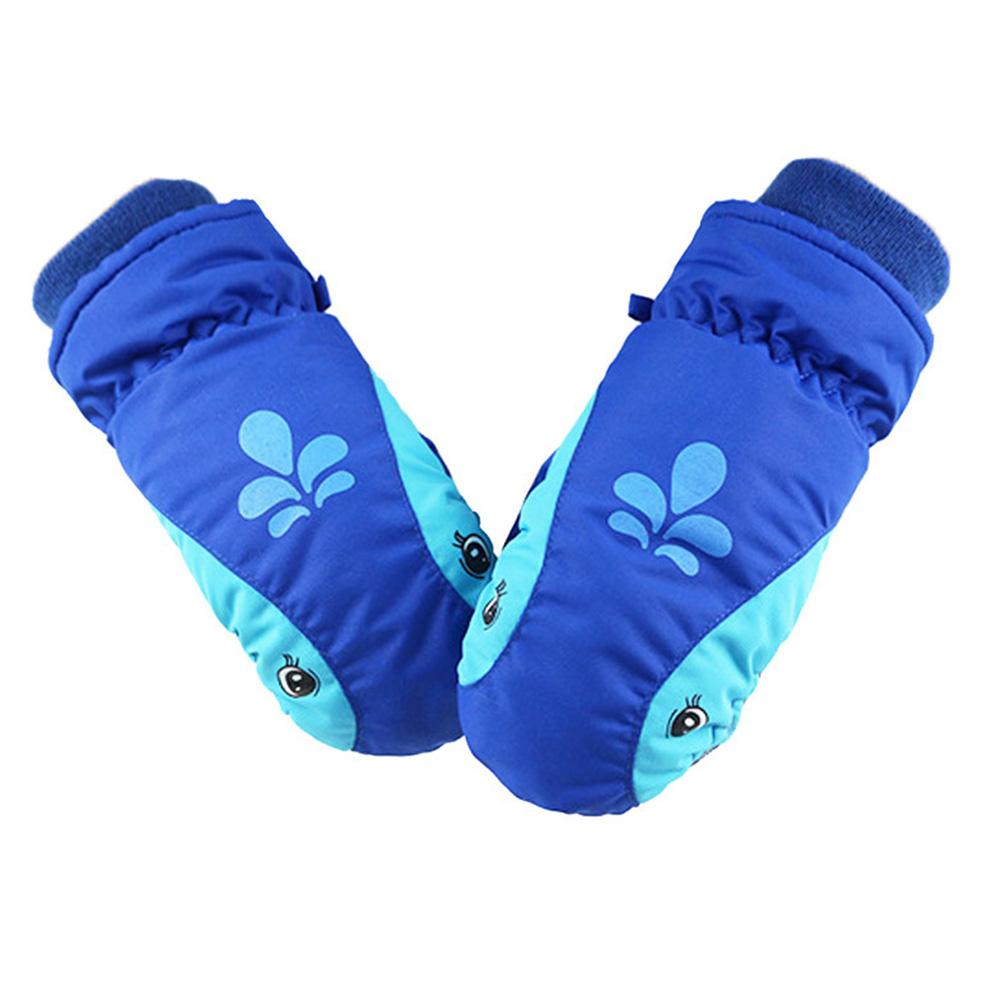 Verdikte Kids Outdoor Warme Ski Handschoenen Waterdicht Sneeuw Sport Snowboard Skiën Handschoenen Voor Kinderen Mitten: Blue