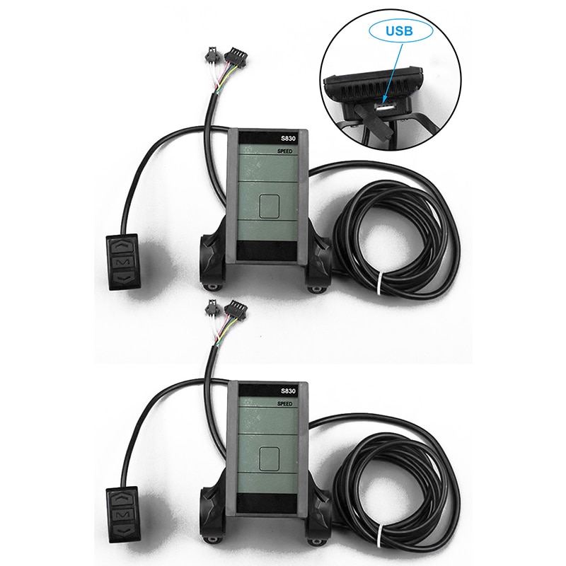 LCD Screen EBike Computer Speed Meter 36/48V S830 Waterproof Electric Bicycle LCD Bike control panel With USB/ No USB Accessorie