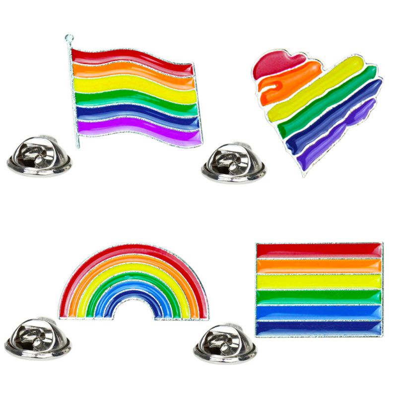 4Pc Arcobaleno gay orgoglio Lesbica Dello Smalto Risvolto Spille Spilla Amore È Colorato Distintivo Spille T4MD