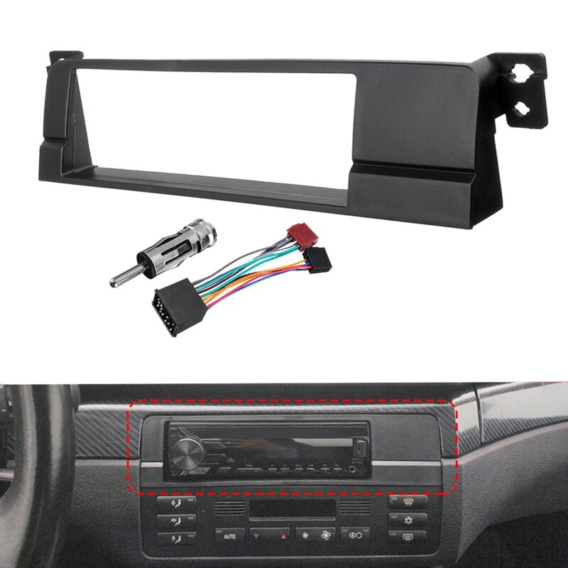 Kit de montaje de Panel de DVD para BMW E46 1999-2006, adaptador de Radio Estéreo, 1 Din