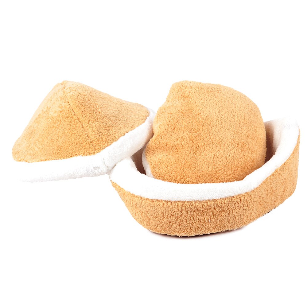 Lit Hamburger en coton pour chat, doux, coupe-vent, amovible, pour animal domestique, sac de couchage, grotte à câlin, petit chien