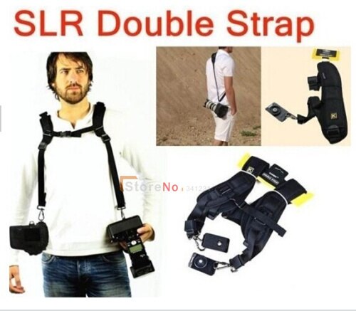 Caden rask stropp dobbel skulder belte stropp nakke stropp til 350d 450d 650d d90 d3100 d5100 d700 a100 d300 d700 slr dslr kameraer