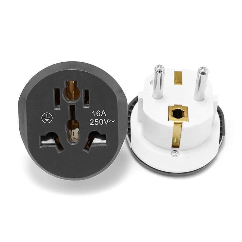 EU Plug Adapter Universal 16A 250V AU US UK CN To EU Wall Socket US to EU Converter Socket AC Travel Adapter