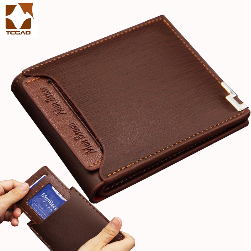 Portefeuille homme cuir PU slim petit hommes portefeuilles porte feuille homme porte monnaie billeteras para hombre en cuir porte carte courte