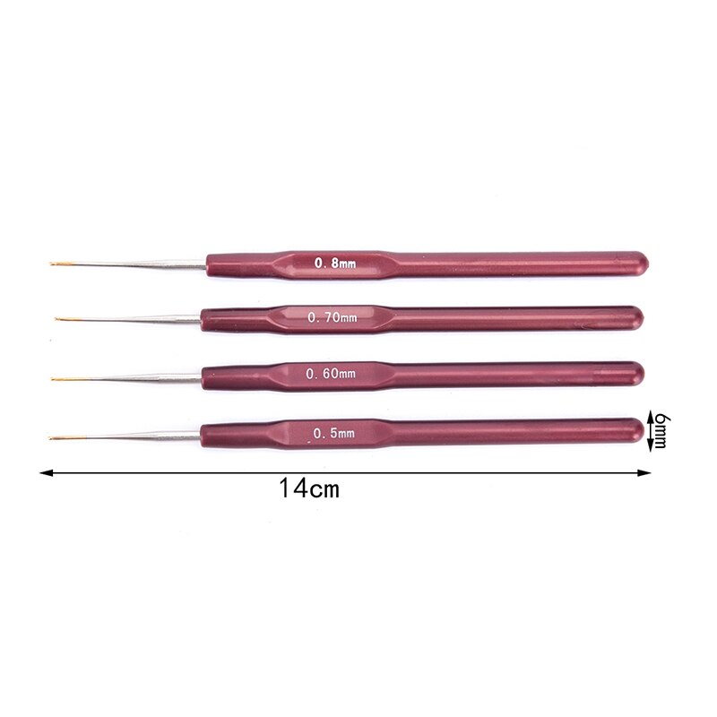 4 Pcs/Lot Dreadlock Crochet Needles Crochet Hook Lock Micro Hair Bearded Needle Making Knitting Interlock