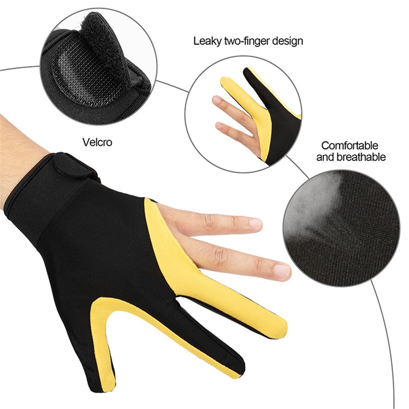Nouvelle gant de billard gant de billard à 3 doigts tireurs de billard main gauche accessoires de Fitness de billard de