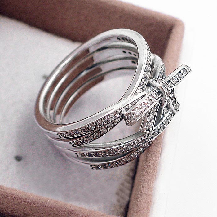 Autentiske 925 sterling sølv ring sarte følelser bånd vride ringe til kvinder bryllupsfest fine smykker