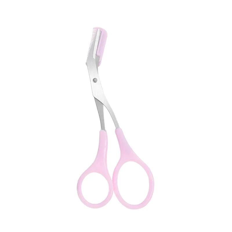 Eyebrow Trimmer Scissor Beauty Products for Women Eyebrow Scissors with Comb Stainless Steel Makeup Tools Beauty Scissors: WHITE