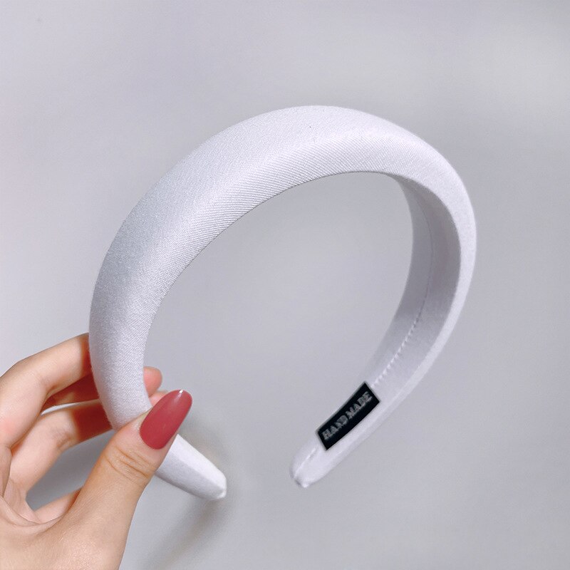 Serre-tête rembourré en velours épais pour femmes, accessoires de cheveux, à large lunette, antidérapant, en éponge, à la: 14