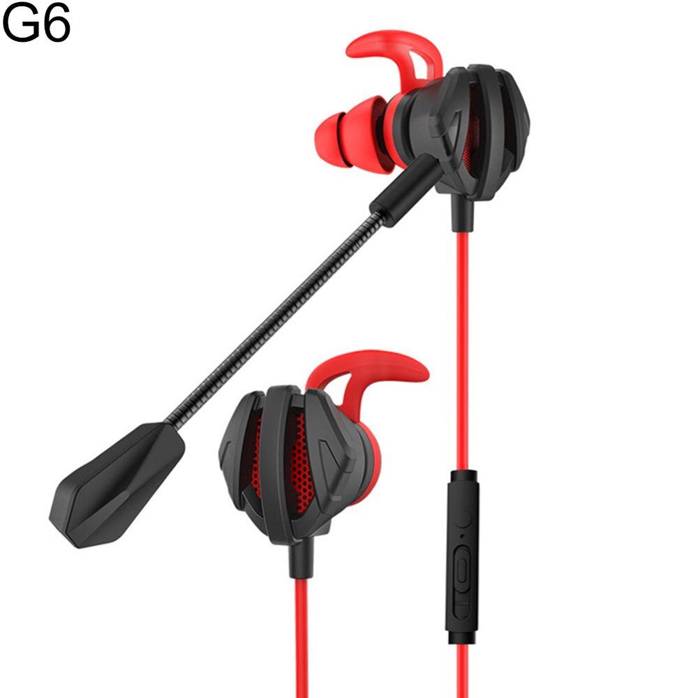 Dynamische Ruisonderdrukking In-Ear Wired Oortelefoon Gaming Headsets Met Dual Mic: Red G6