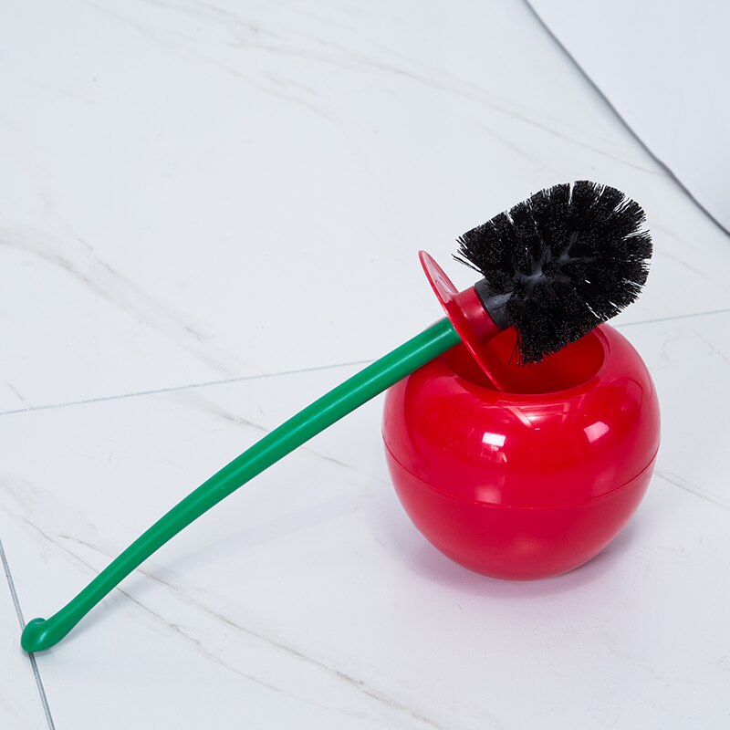 SchöNe Kirsche bilden Toilette Pinsel Wc Pinsel &Ampere; Halfter einstellen Kreative Reinigung Werkzeug Kunststoff Schlecht Zubehör verrotten Grün