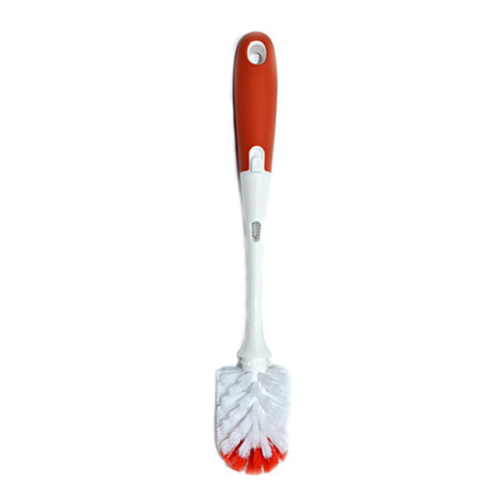 2 In 1 Multi-functional Eco-friendly Non-toxic Washing Kitchen Bottle Brushes Handle Scrubbing Clean Easy To Install Tool Rotary: Orange