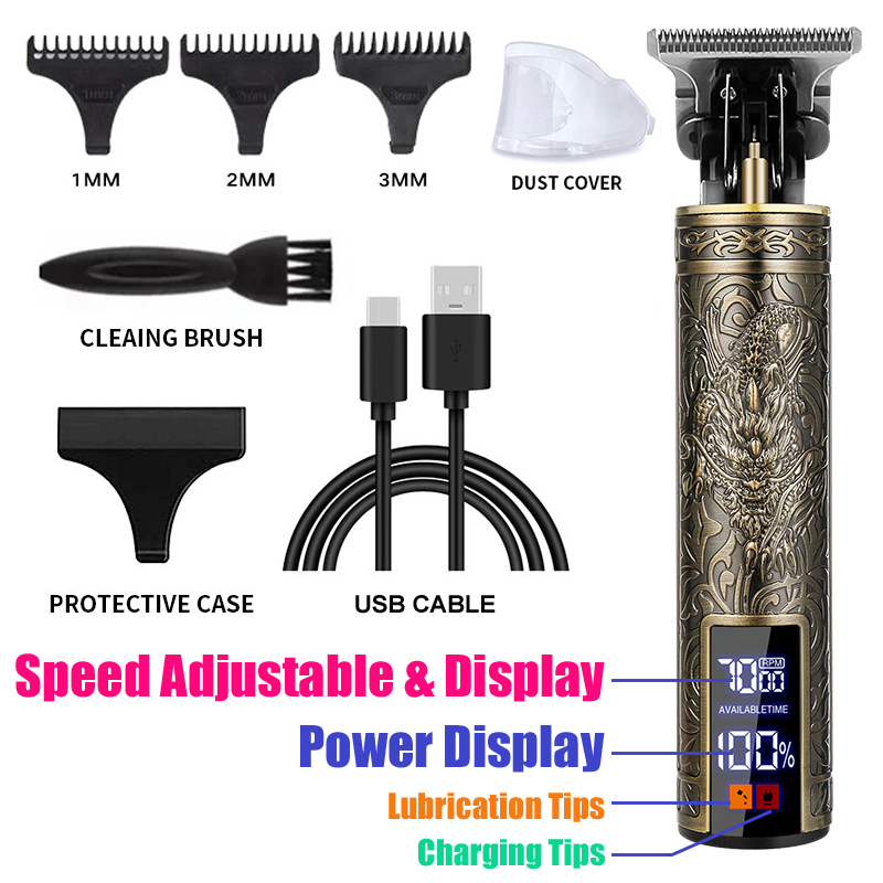 Tondeuse à cheveux électrique vintage T9, charge rapide USB, machine de découpe, rasoir portable, barbier: Violet