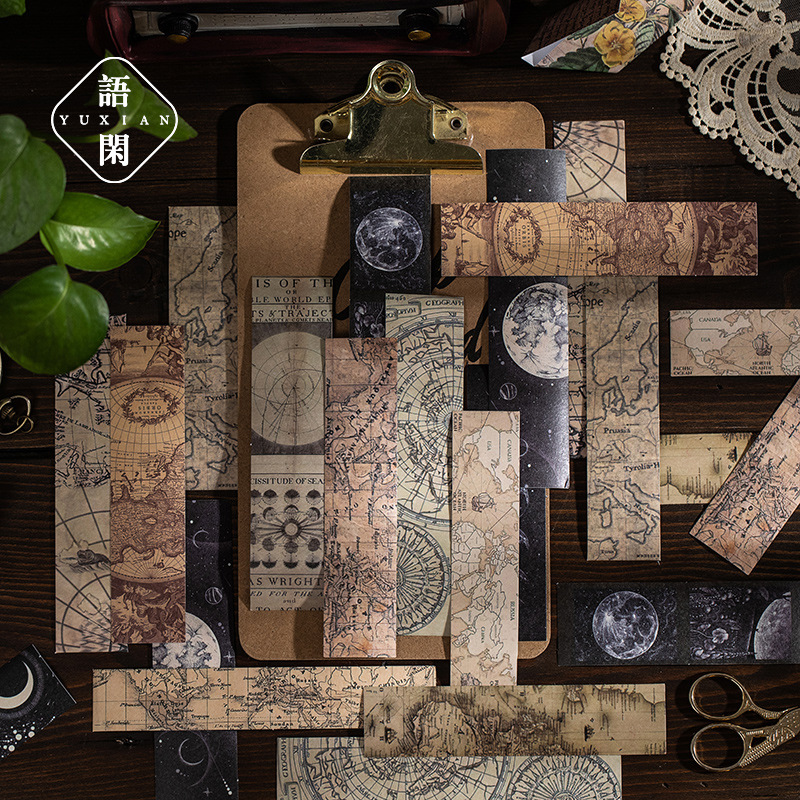 40pcs Astronomy Celestial Stickers Set Decorative Space Planet Sun Moon Planner Sticker For Scrapbooking Junk Journal Journaling