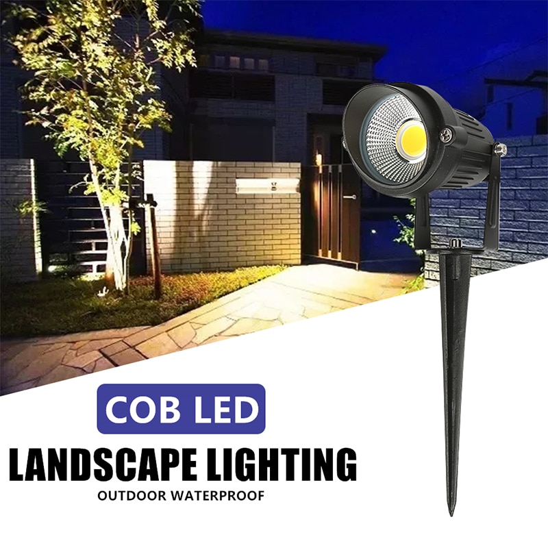 Cob Tuin Gazon Lamp Licht Ac 85-265V Outdoor Led Spike Light 9W 12W Path Landschap waterdichte Spot Lampen Met Ons Of Eu Plug