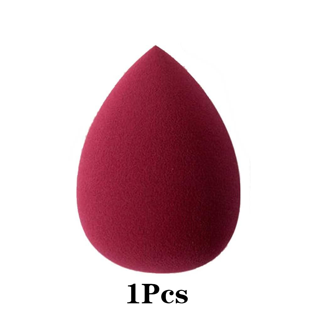 4 Pcs/set Sponge Water Shape Puff Face Makeup Reusable Cleaning Foundation Base Liquid Powder Sponge Cosmetic Tool: 1Pcs-DarkRed