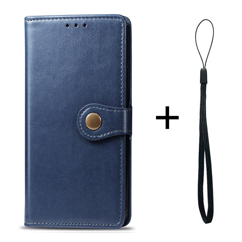 For Alcatel 3X Case Flip Luxury Leather Wallet Magnetic Adsorption Cover For Alcatel 3X X3 3 X 5048U 5048Y Phone Cases: Blue