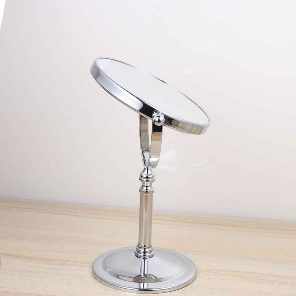1PC Double Side Cosmetic Mirror Magnification Desktop Makeup Mirror for Home (8 Inch 3 Times Magnification Silver)