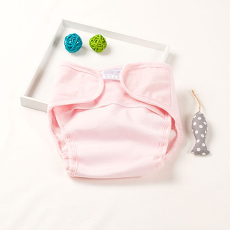 Mærke 1 stk baby bomuldsble bleerjusterbart tøj bukser vaskbar slik farve baby klud ble: Lyserød