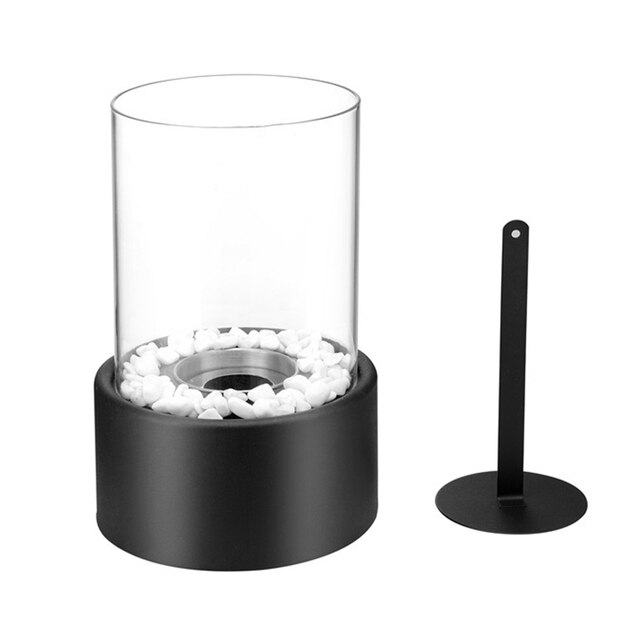 Black Bioethanol Fireplace Tabletop Fire Bowl Ethanol Fire Pit Bio Fireplace for Indoor Outdoor Home Garden Balcony Living Rooms: black