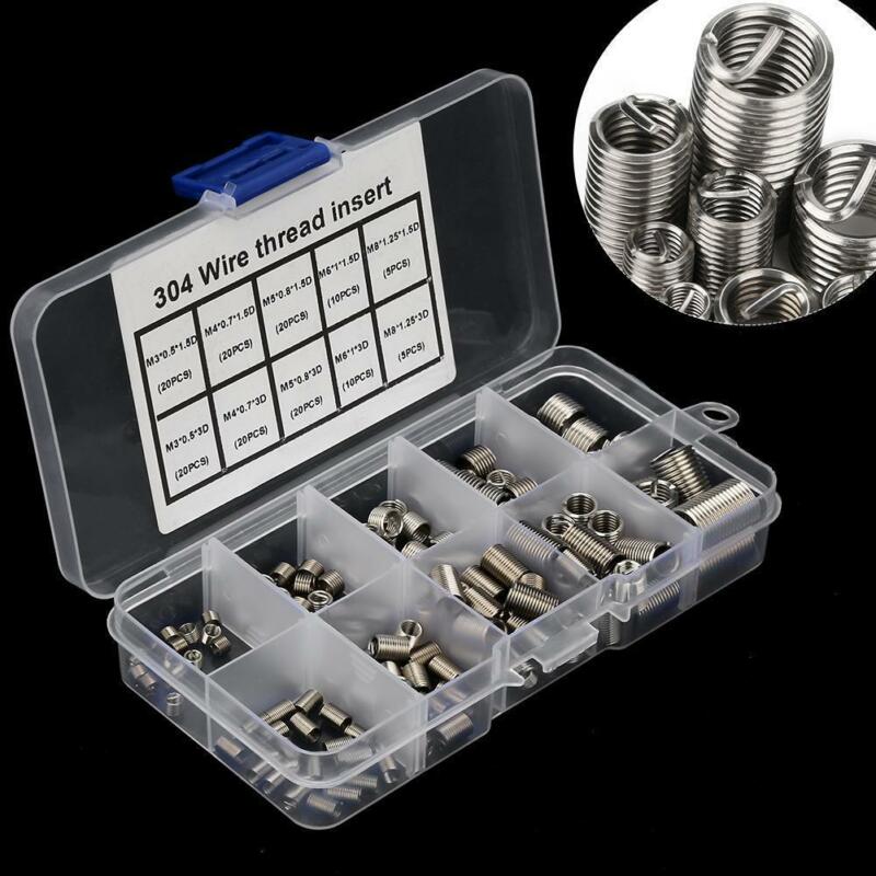 150PCS / Box Stainless Steel Thread Repair Insert Kit M3 M4 M5 M6 M8 Rivet Nut Kit Helicoil Thread Repair Insert Kit