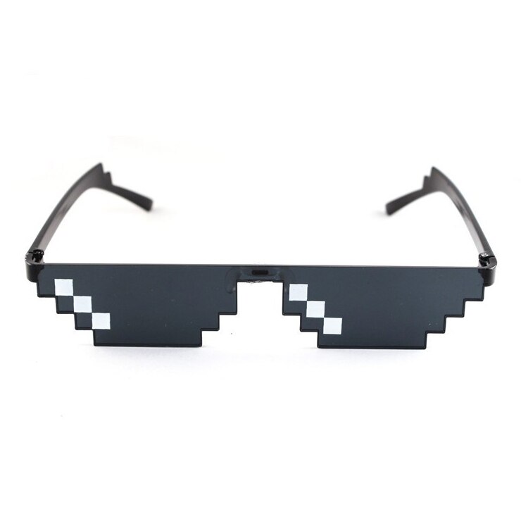 3/6 bit thug life solbriller pixeleret mænd kvinder mærke fest briller mosaik  uv400 vintage briller unisex legetøjsbriller: 3 bit