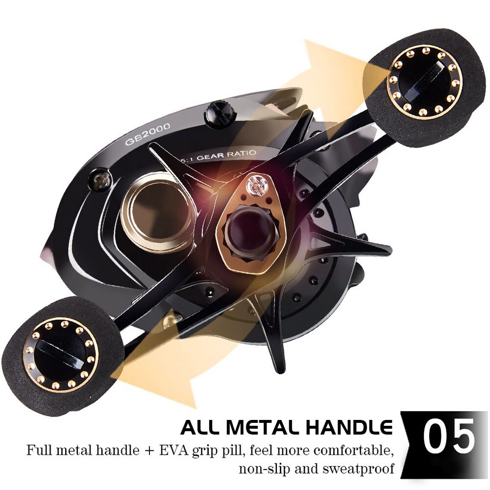 Superlange vismolen, waterwiel, 5:6 versnellingen, hoge snelheid, 6+1 kogellagers, werpmolen, zoutwatervisserij, gereedschap