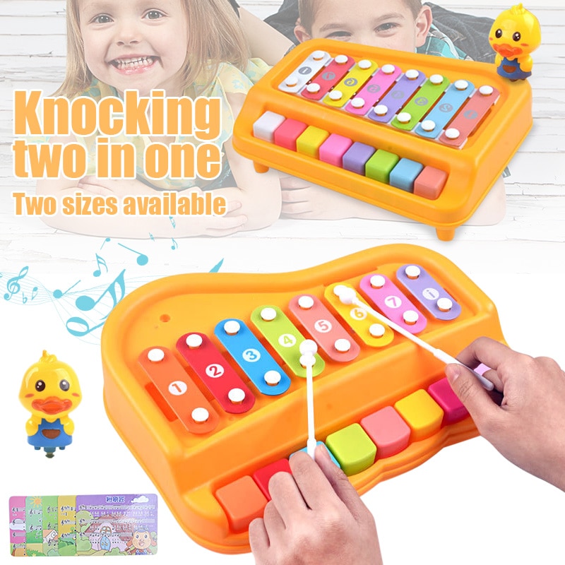 2-in-1 Kid Paino Toy Knock On Keyboard 8-Tone Musical Instrument Early Education Toy