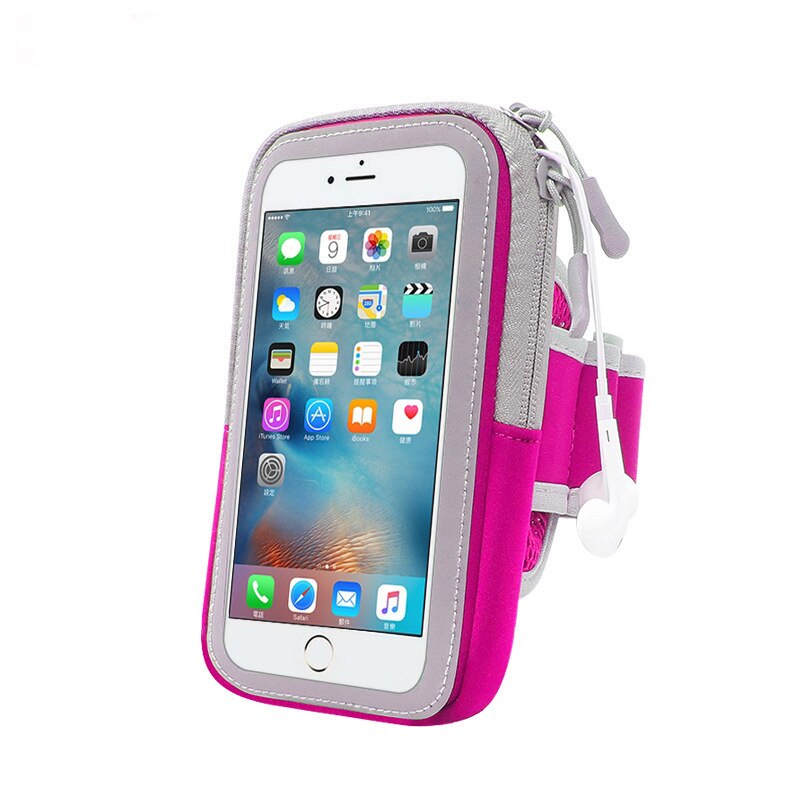 Armband voor iphone  x 8 7 6 6s 8 plus voor iphone xs xs max xr sport hardloophoesje voor samsung galaxy 7 s8 s9 armband: Rozenrood