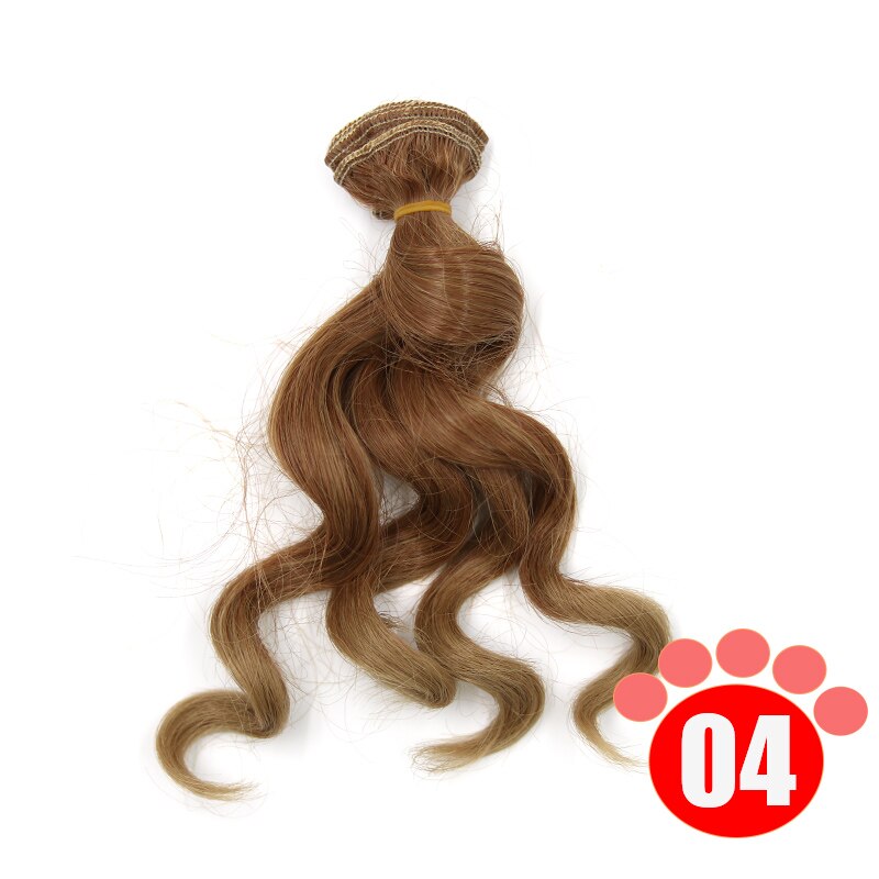 Msiredoll bjd paryk tilbehør 1 stk 15*100cm dukke hår til 1/3 1/4 1/6 1/12 krøllet dukke hår bjd paryk gør det selv: Farve 04
