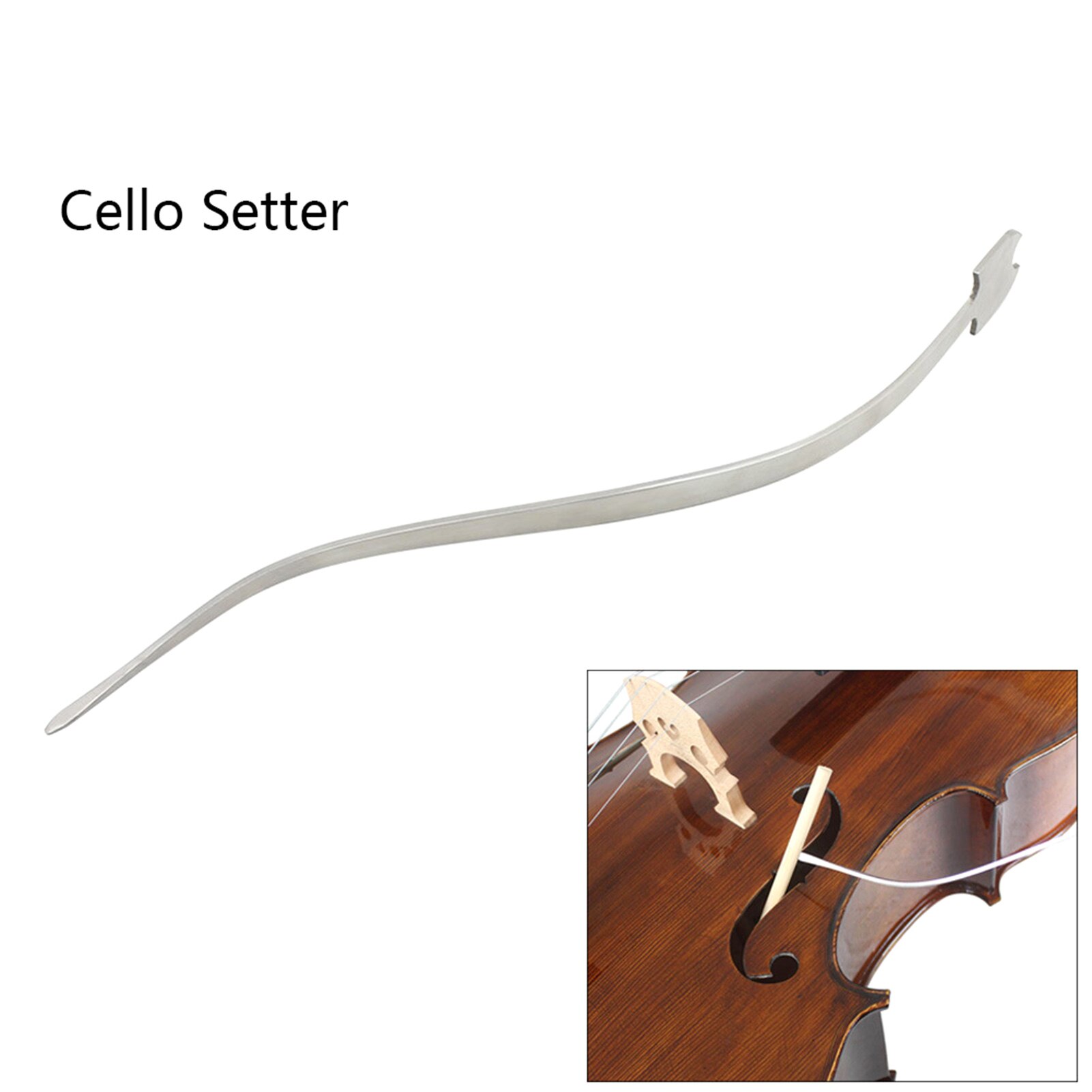 Double Bass Cello S Style Setter Sound Post Cello Column Hook Instrument Tool Portable: Cello Setter