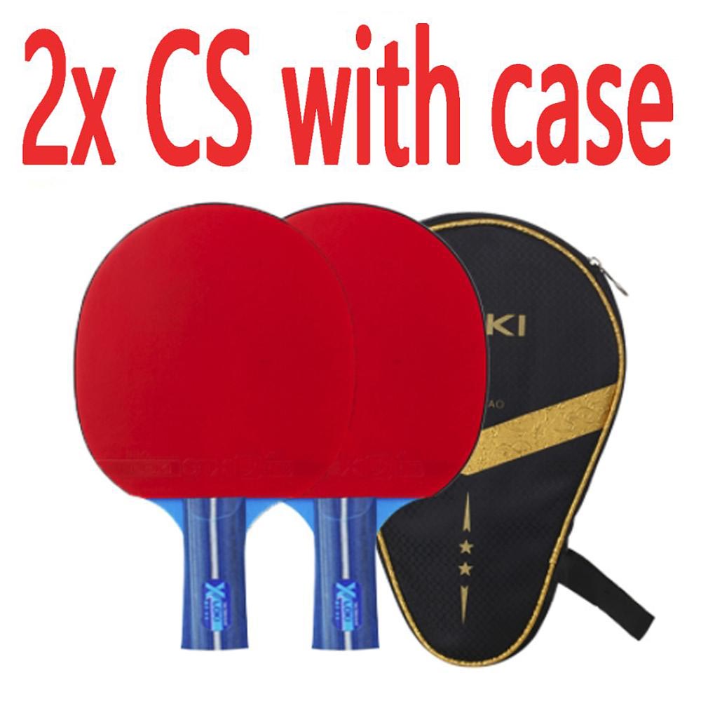 Loki  x2 bordtennisracket set 2 st nybörjare bordtennisfladdermus finnar i pingisracket av gummi med fodral: Csx 2 med 1 fodral