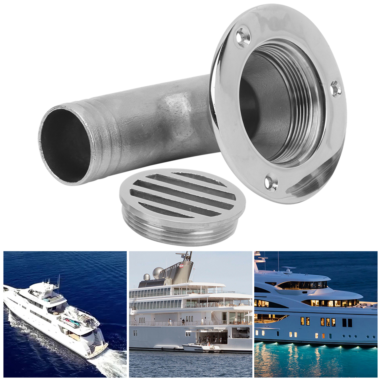 Marine Boat Hardware Accessories Boat Floor Drain 316 Stainless Steel Marine 90 Degree Boat Floor Deck Water Drain