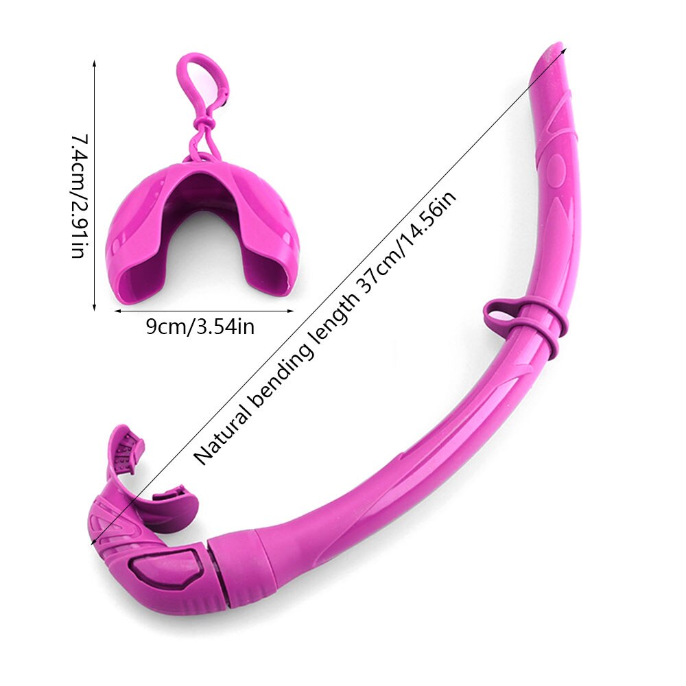 Silicone Foldable Snorkel Tube With Compact Storage Case Unisex Roll Up Snorkel Wet Breathing Tube For Snorkeling Swim: Pink