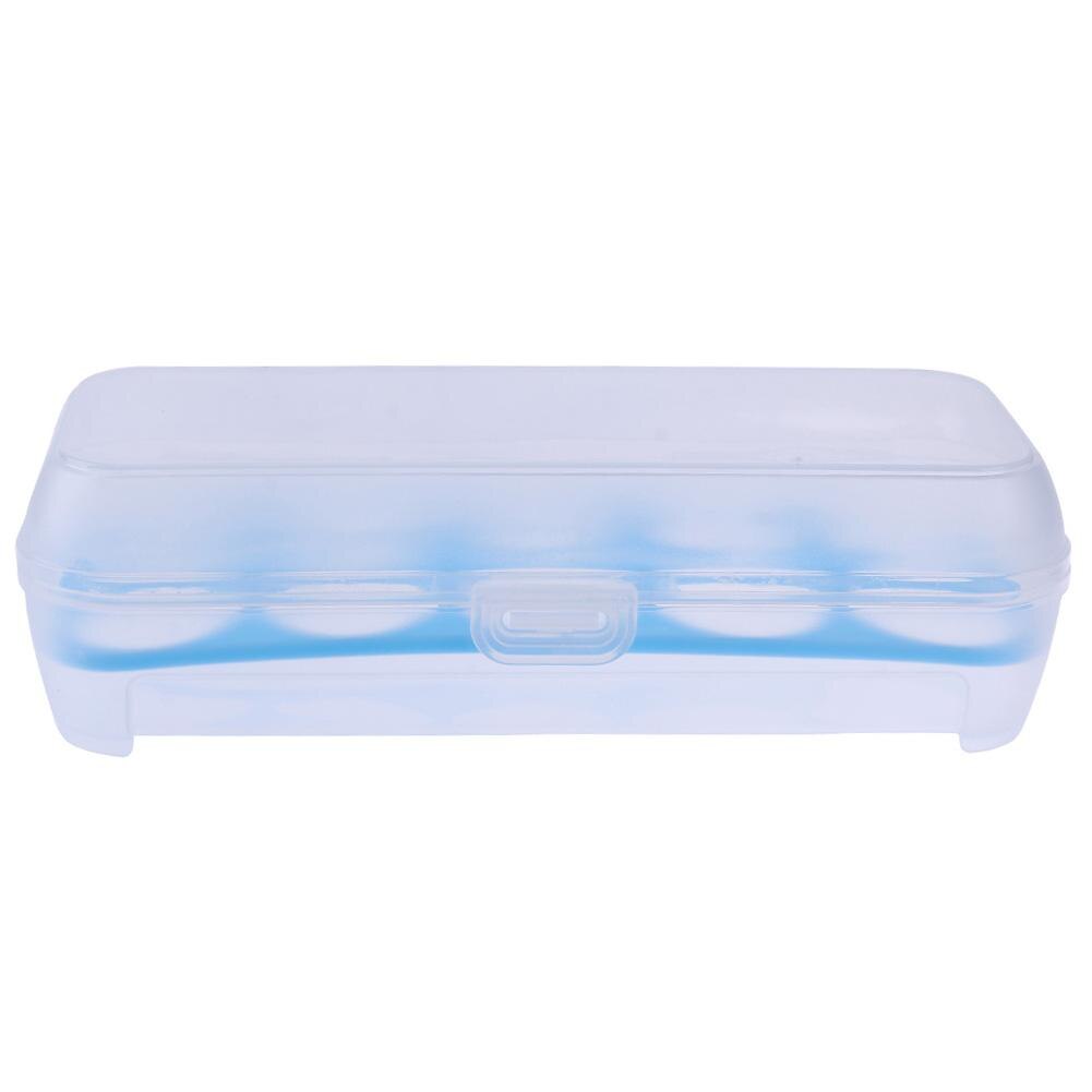 Caja de plástico con 10 rejillas de huevo para guardar el frigorífico, cajas de almacenamiento prácticas, Bandeja para Huevos, recipiente para alimentos de cocina: Azul