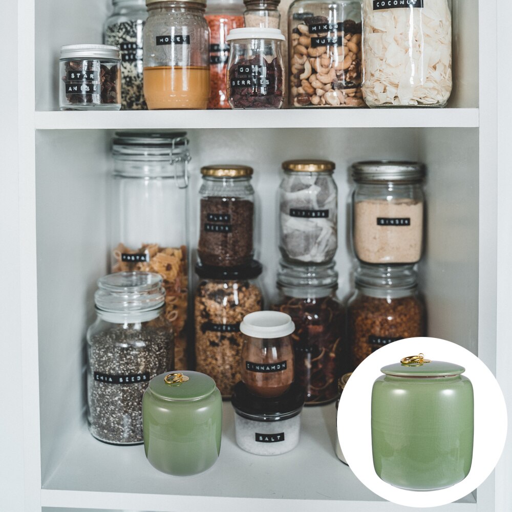1 Pc Insect-proof Grains Jar Ceramic Honey Pot Multipurpose Storage Jar )